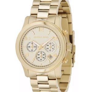 Women’s Chronograph Runway Gold-Tone Stainless Steel Bracelet Watch 38mm